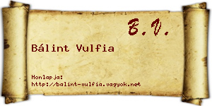 Bálint Vulfia névjegykártya